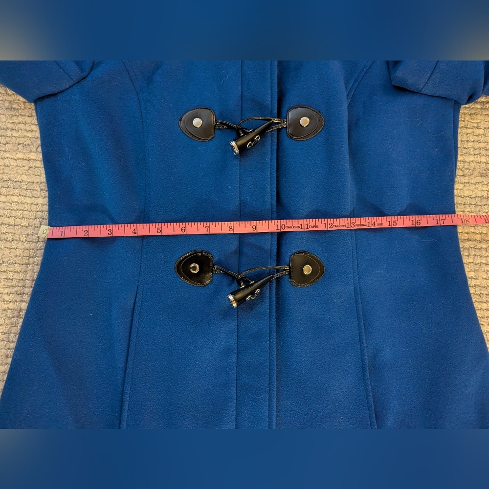 Calvin Klein Royal Blue Hooded Duffle Coat Size S NWOT - Picture 11 of 16